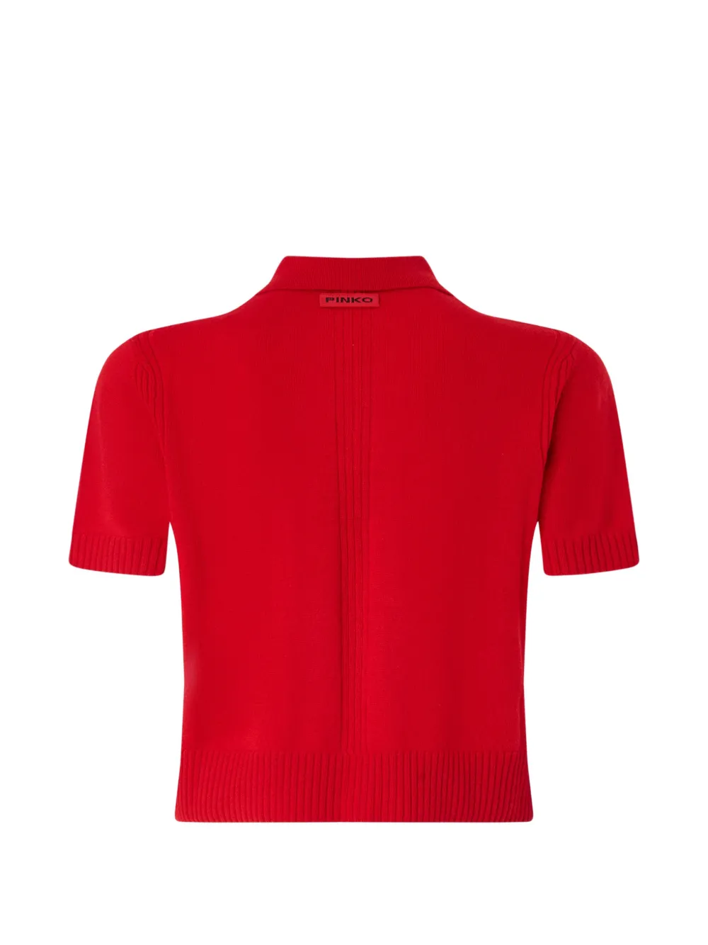PINKO Cropped poloshirt van wol en kasjmier Rood