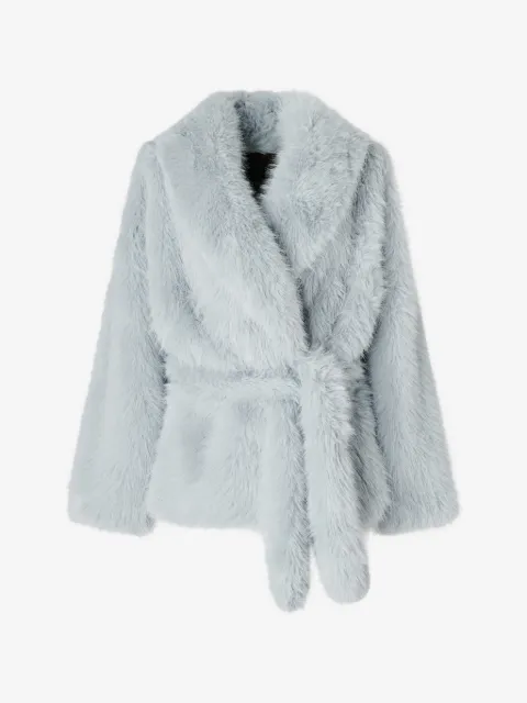 PINKO faux fur blouson jacket with belt