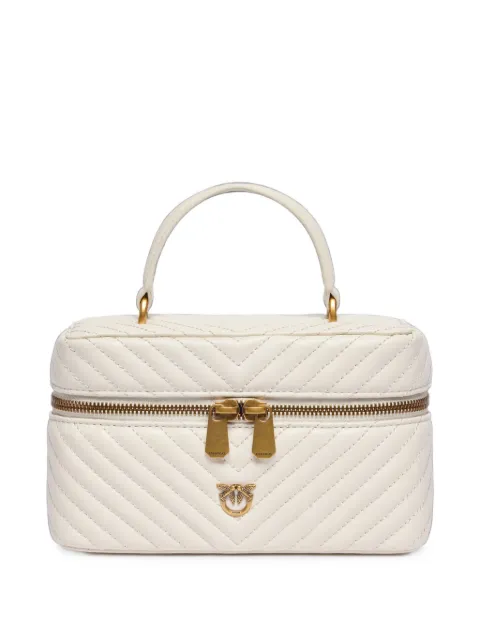 PINKO small beauty case with shoulder strap chevron-nappa