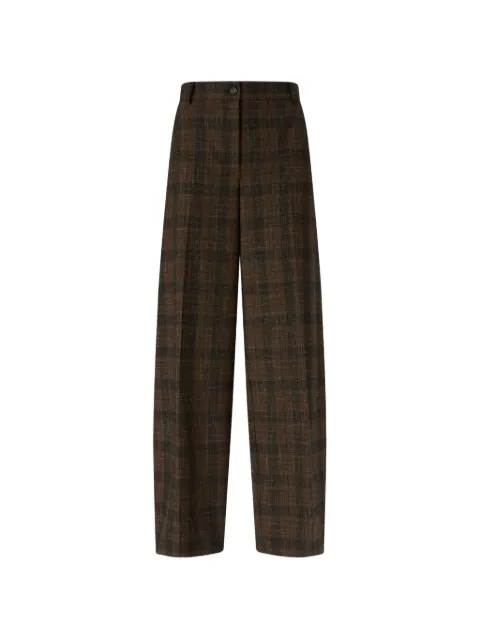 PINKO pantalones anchos con cuadros estampados