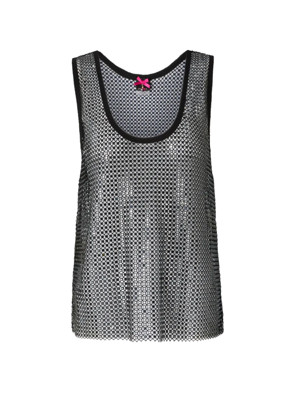 PINKO sequin-embellished mesh top - Argento