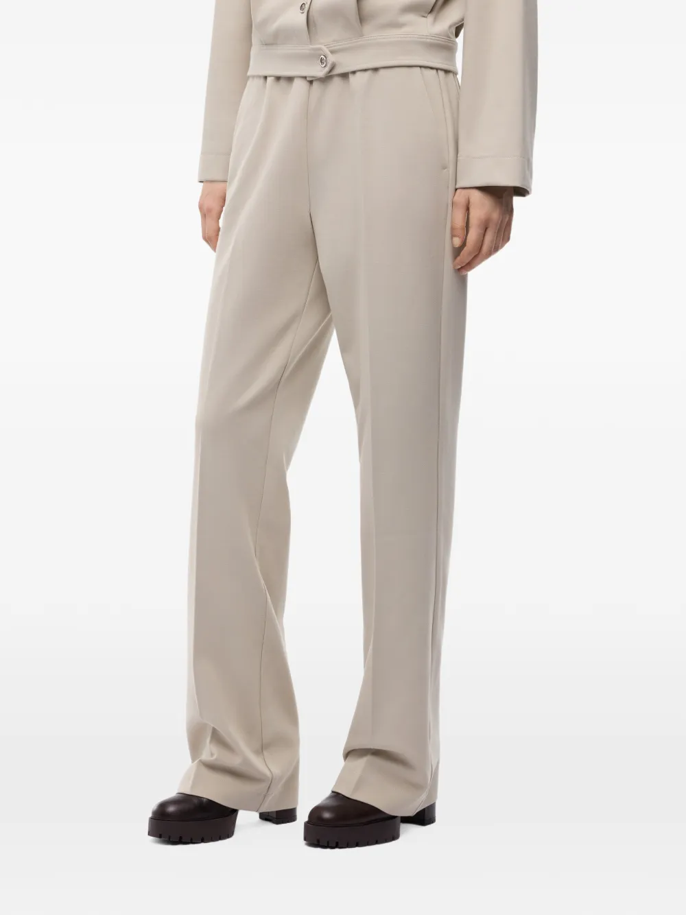 PINKO Pantalon met plooien en elastische taille Beige