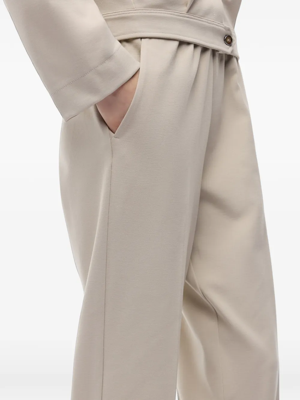 PINKO Pantalon met plooien en elastische taille Beige