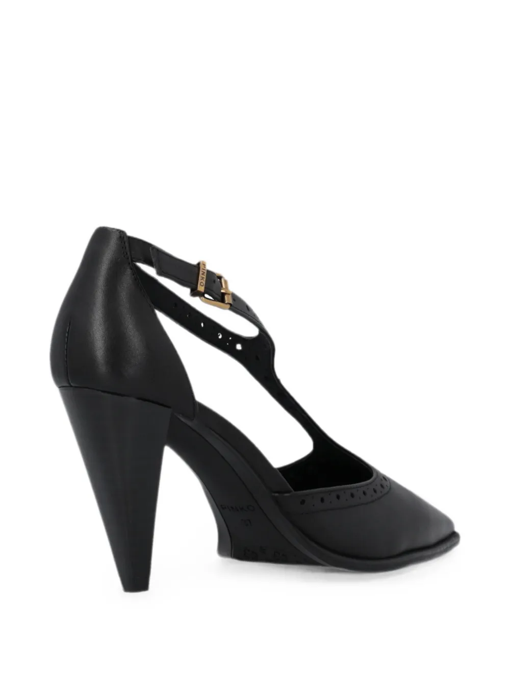 PINKO brogue-detail T-bar pumps Zwart