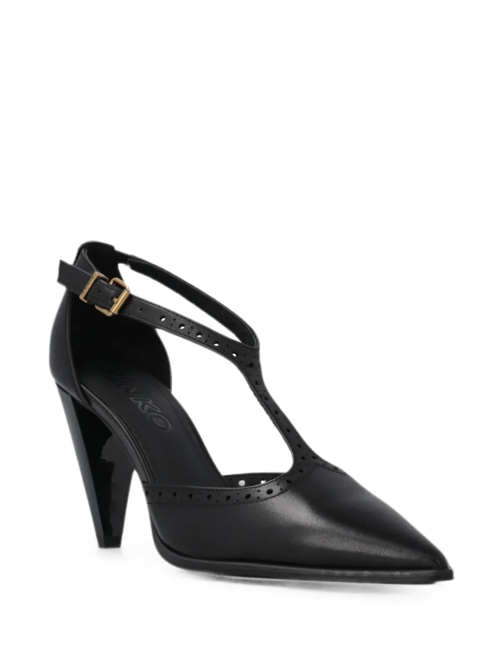 PINKO brogue-detail T-bar pumps Zwart