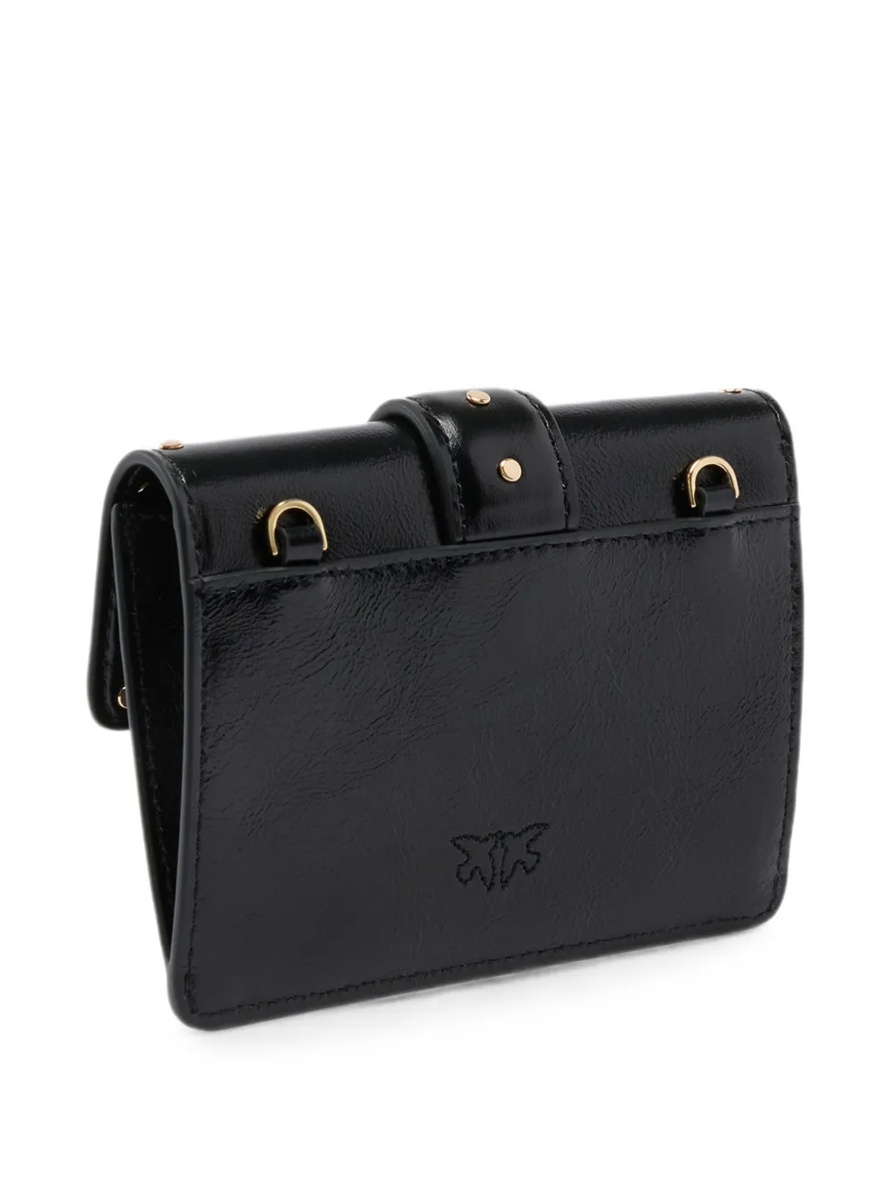 PINKO Love Birds leren mini-tas met studs Zwart
