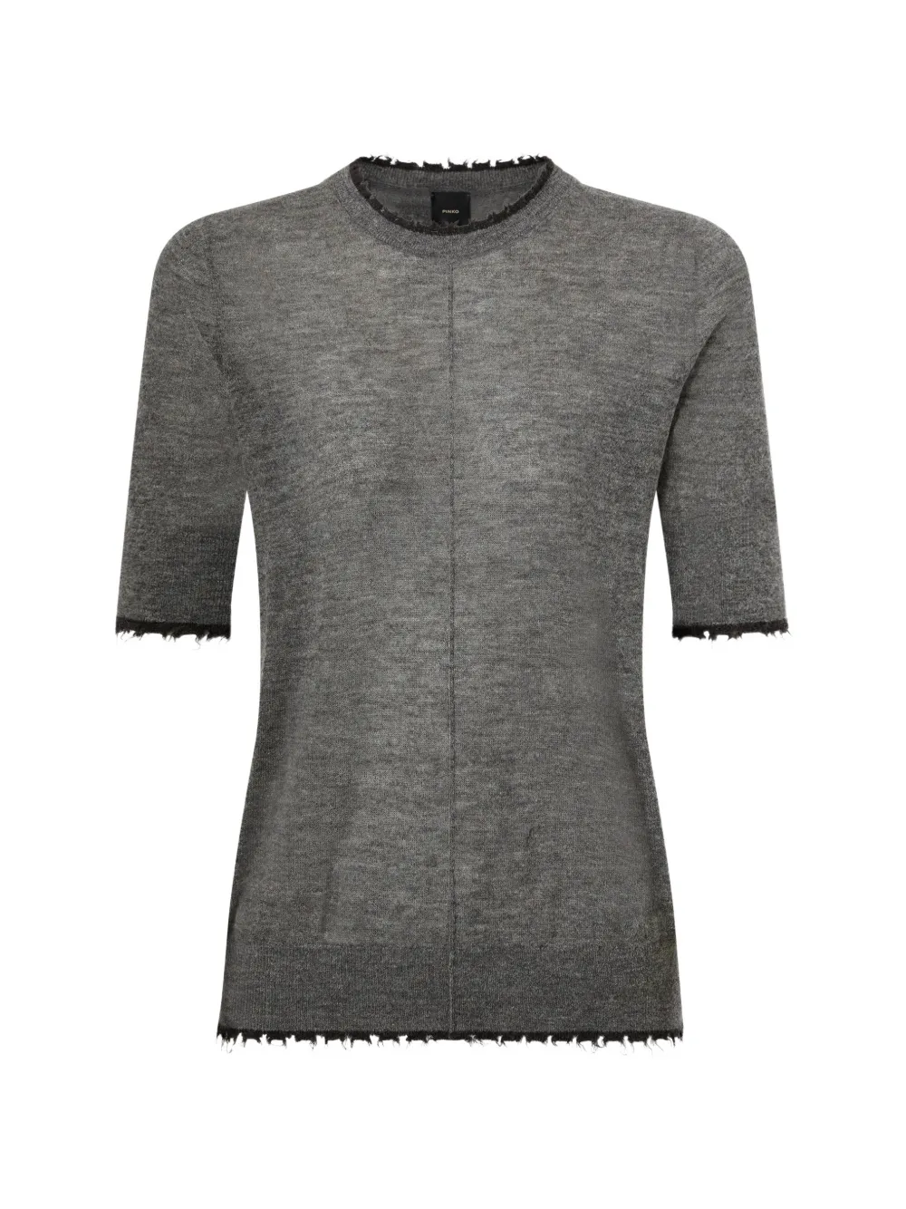 PINKO short-sleeved T-shirt with frayed edges - Grigio