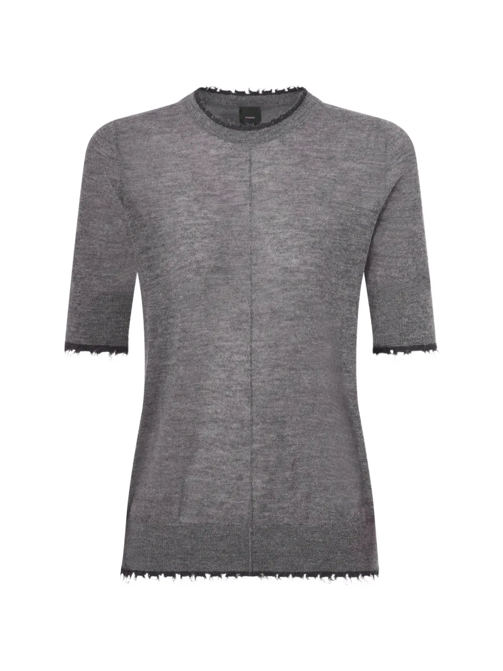 PINKO short-sleeved T-shirt with frayed edges - Grigio