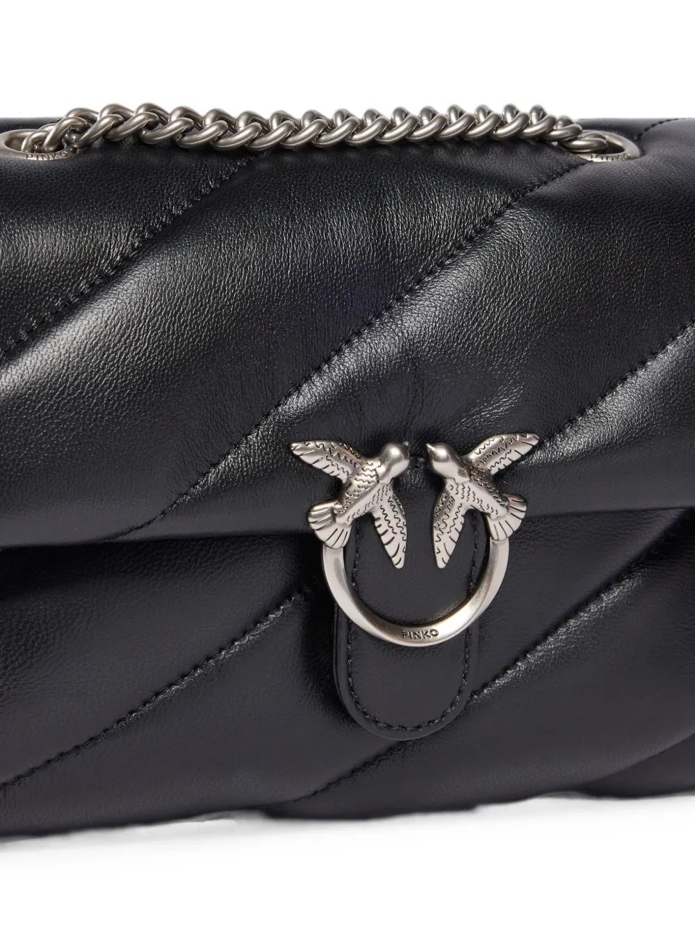 PINKO Kleine Love Bag gewatteerde schoudertas met gesp Zwart