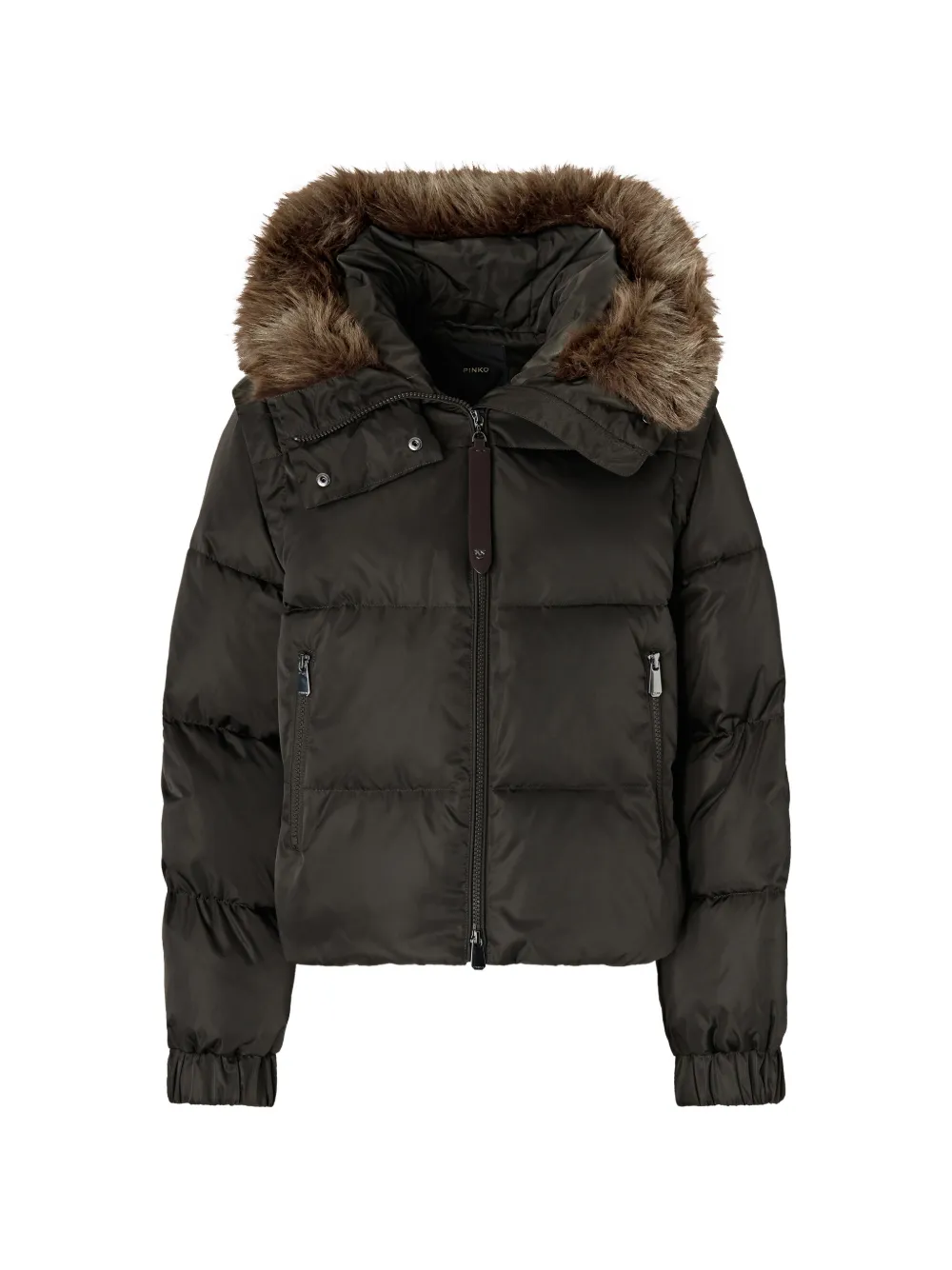 PINKO faux-fur puffer jacket - Braun
