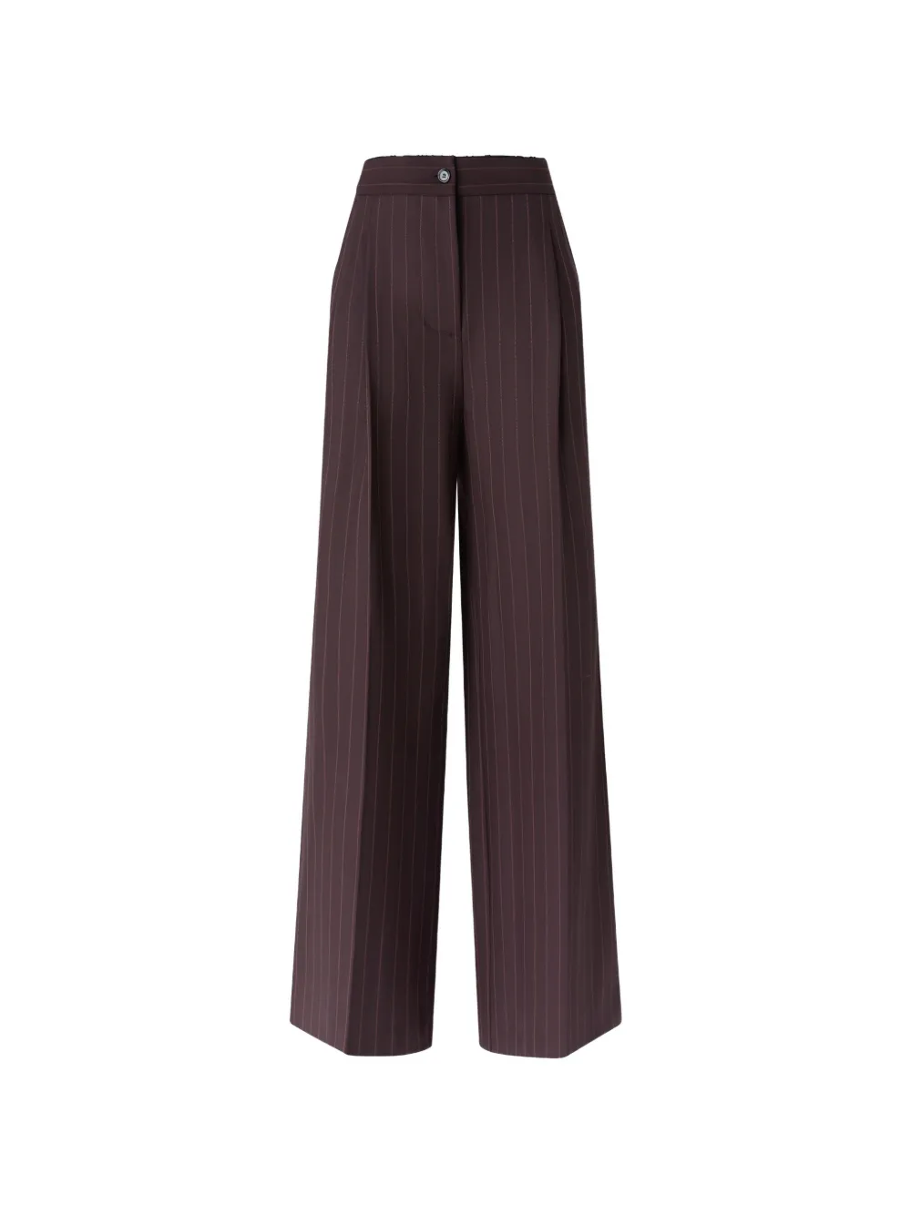 PINKO pinstripe-pattern lace-trim trousers - Rosso