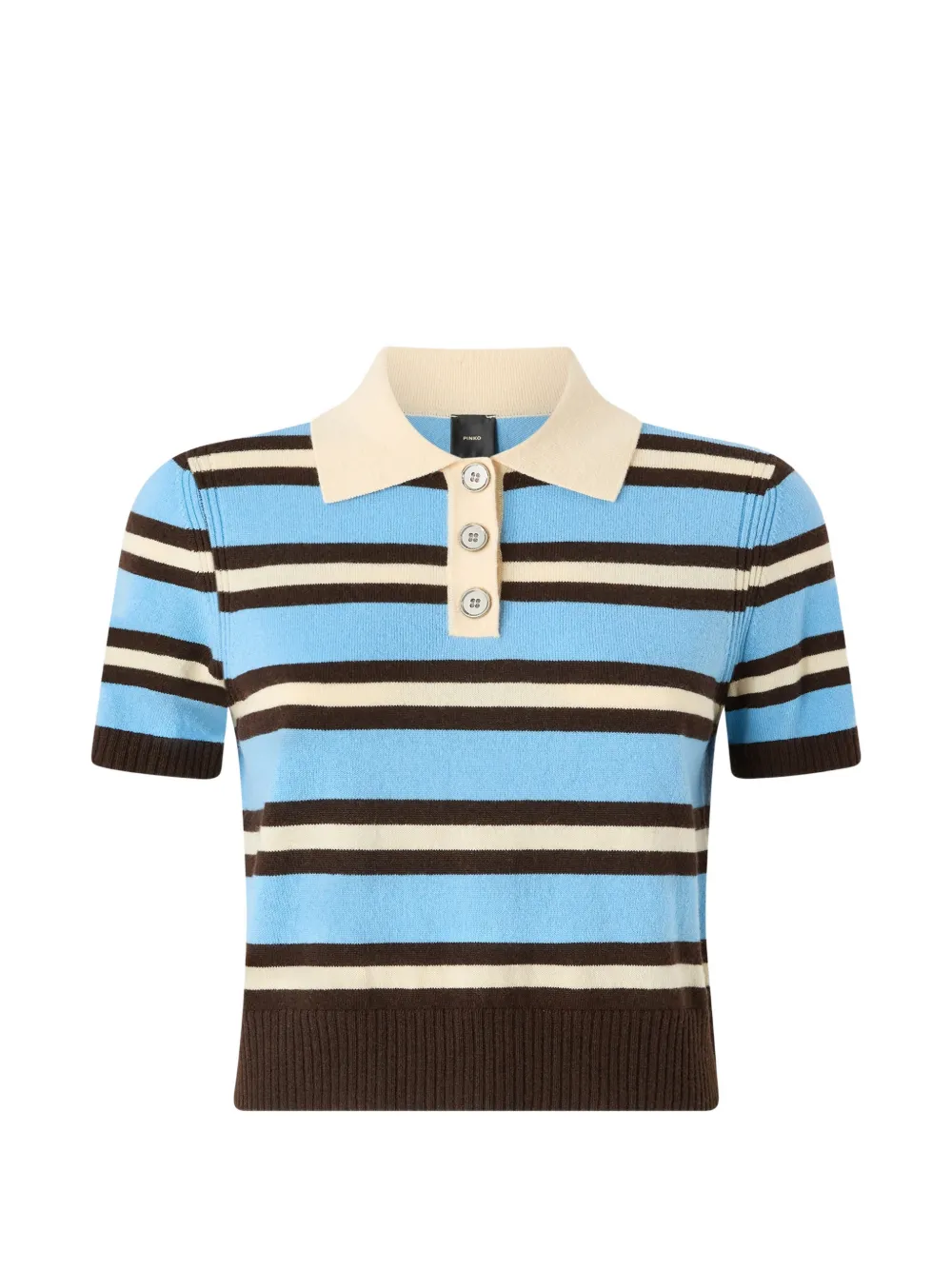 PINKO wool and cashmere cropped polo shirt