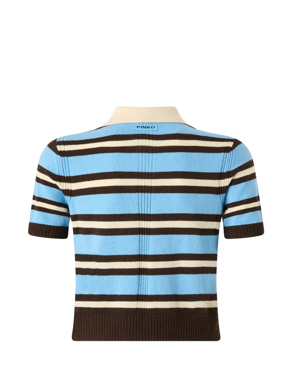 PINKO Cropped poloshirt van wol en kasjmier Blauw