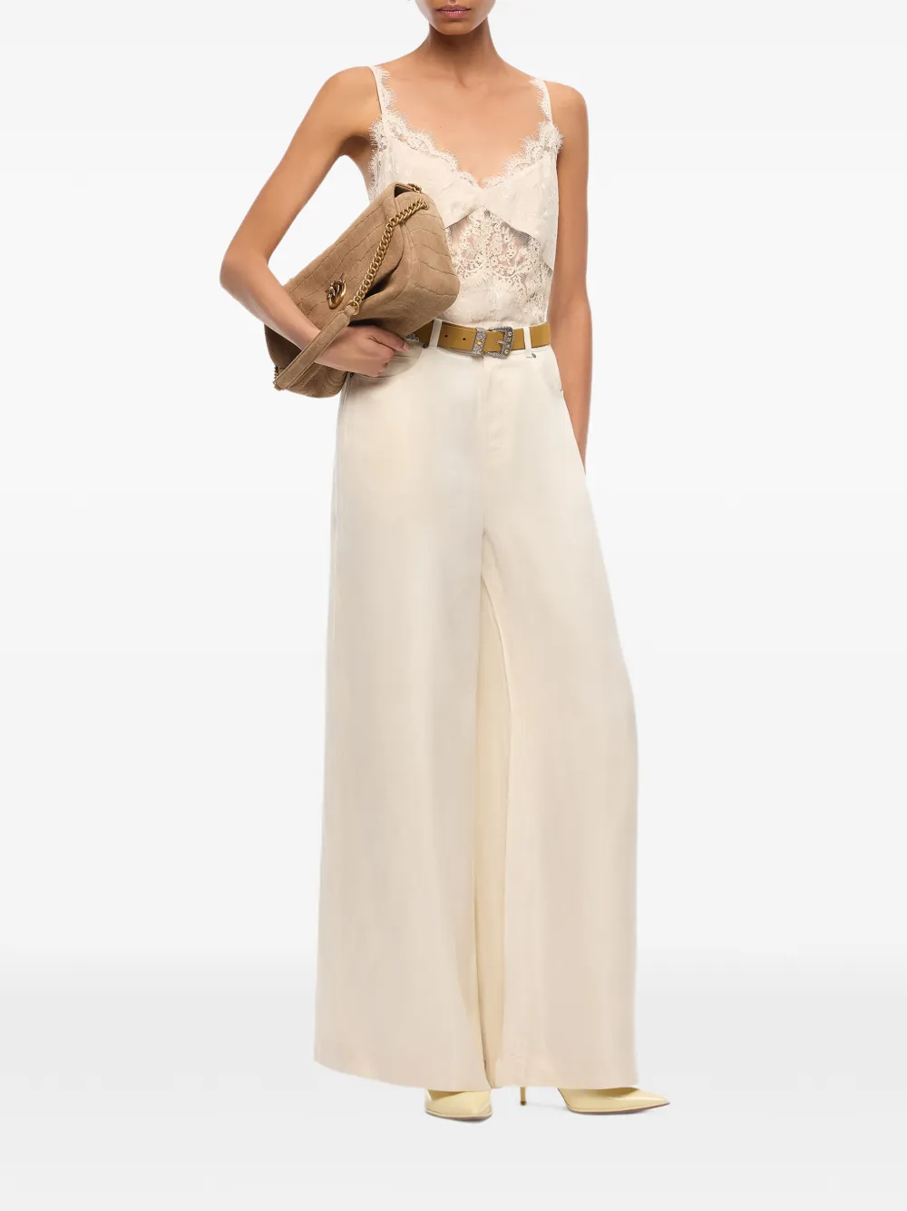 PINKO Palazzo broek van twill-effect Beige