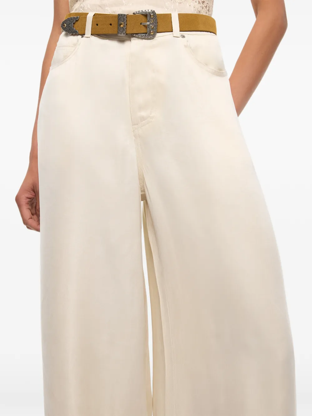 PINKO Palazzo broek van twill-effect Beige