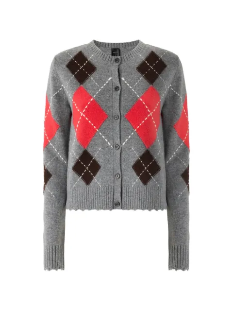 PINKO cardigan à losanges en intarsia