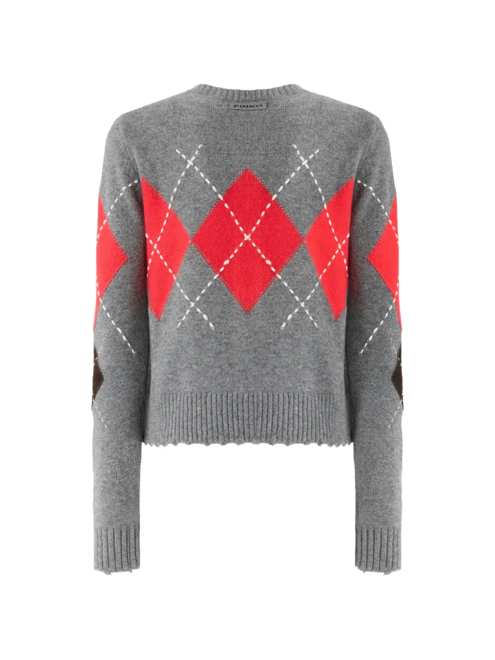 PINKO Button-up vest met argyle-intarsia Grijs