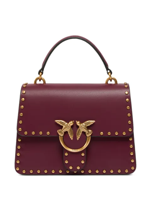 PINKO Mini Love Bag One Top Handle Light handbag in leather with mini studs