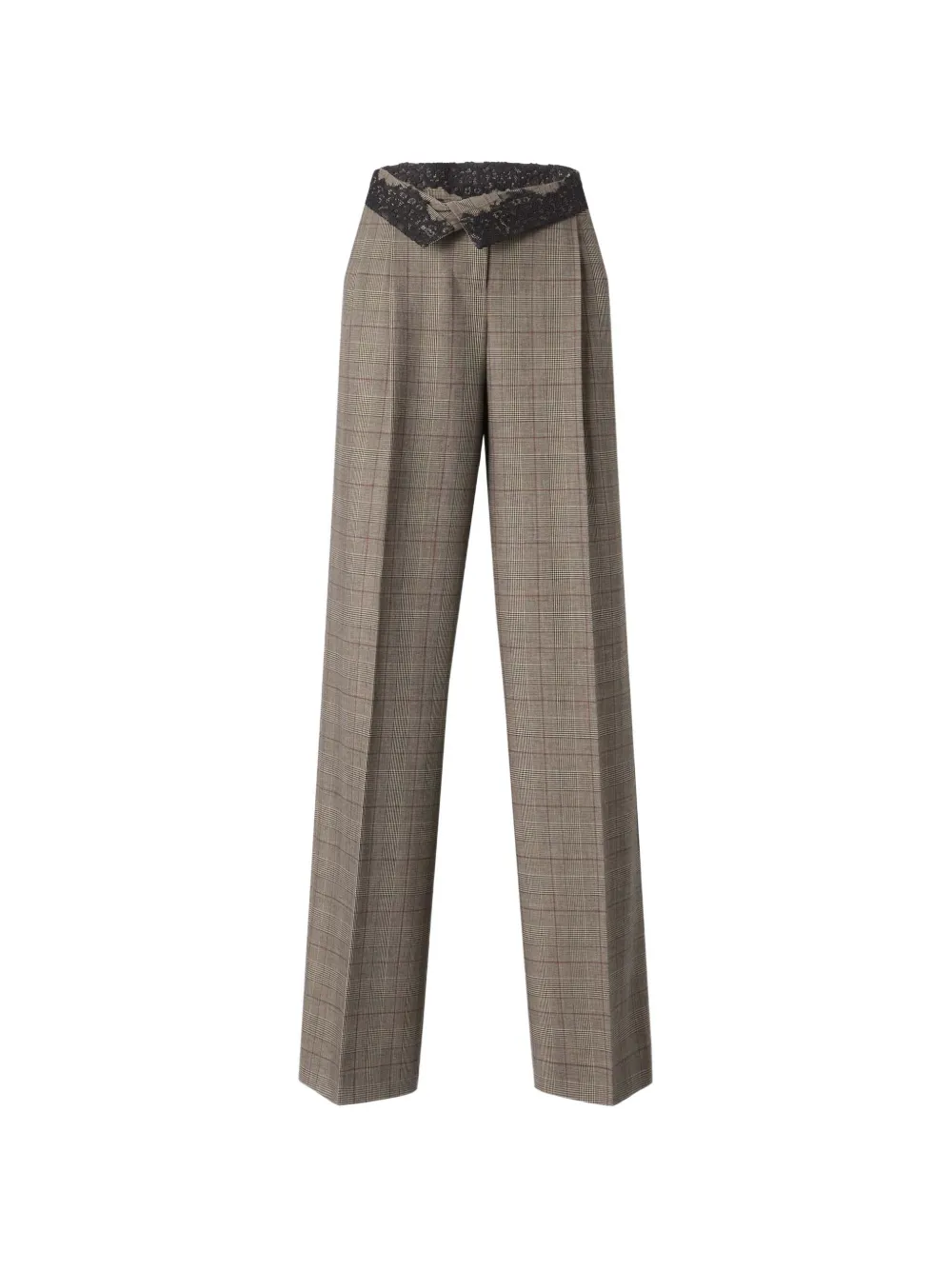 PINKO Geruite plooibroek Beige