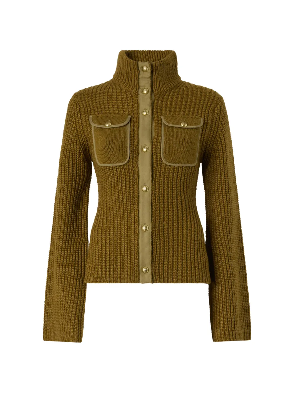 PINKO Cardigan a coste con bottone - Verde
