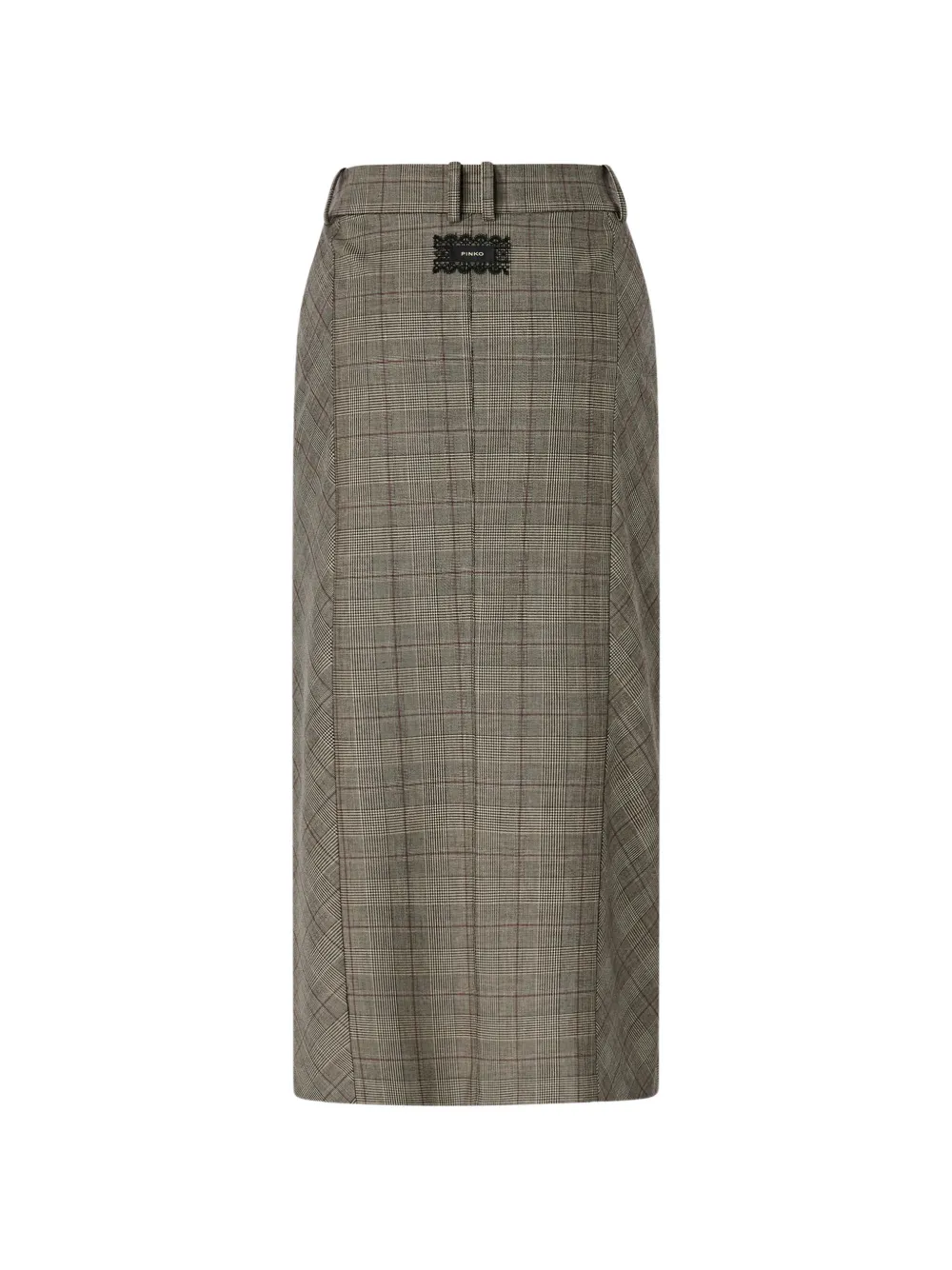 PINKO Prince of Wales geruite midi-rok met split Beige