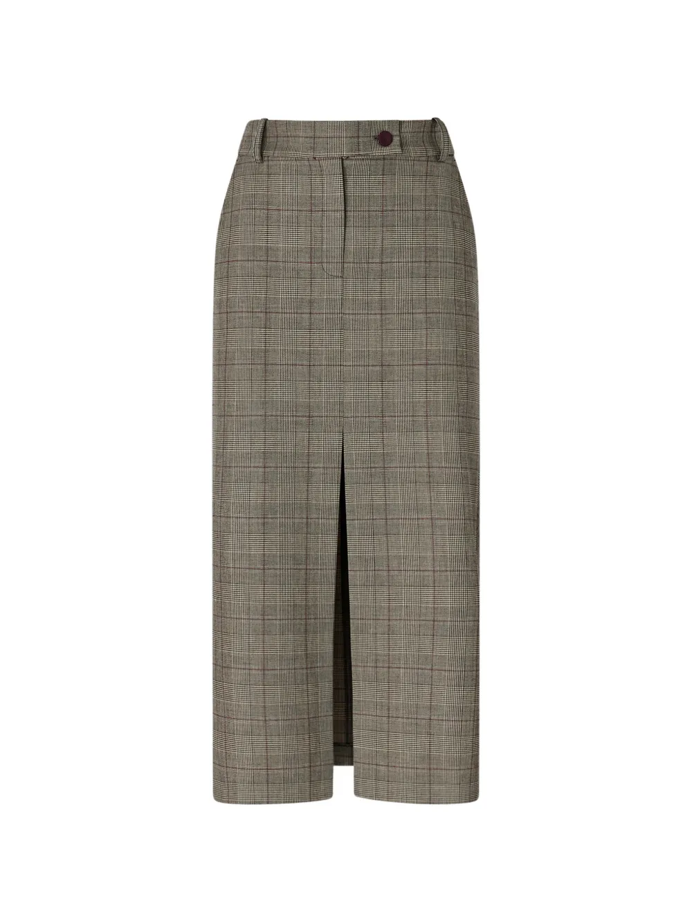 PINKO Prince of Wales check front-slit midi skirt - Toni neutri