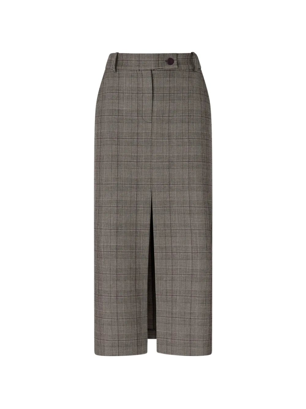 PINKO Prince of Wales check front-slit midi skirt - Toni neutri