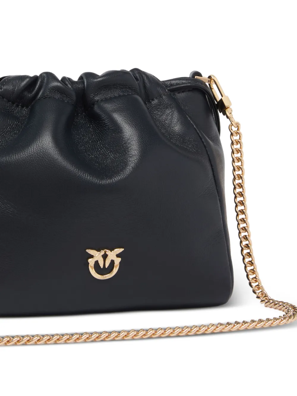 PINKO Love Birds leren shopper Blauw