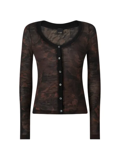 PINKO cardigan with floral camouflage print