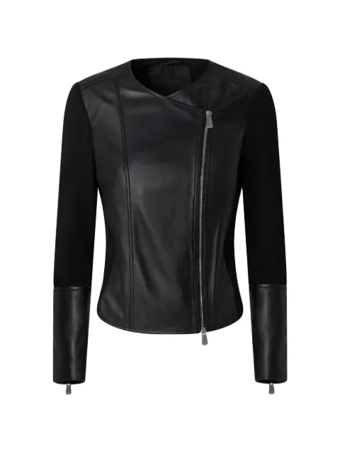 PINKO veste zippée à empiècements en cuir