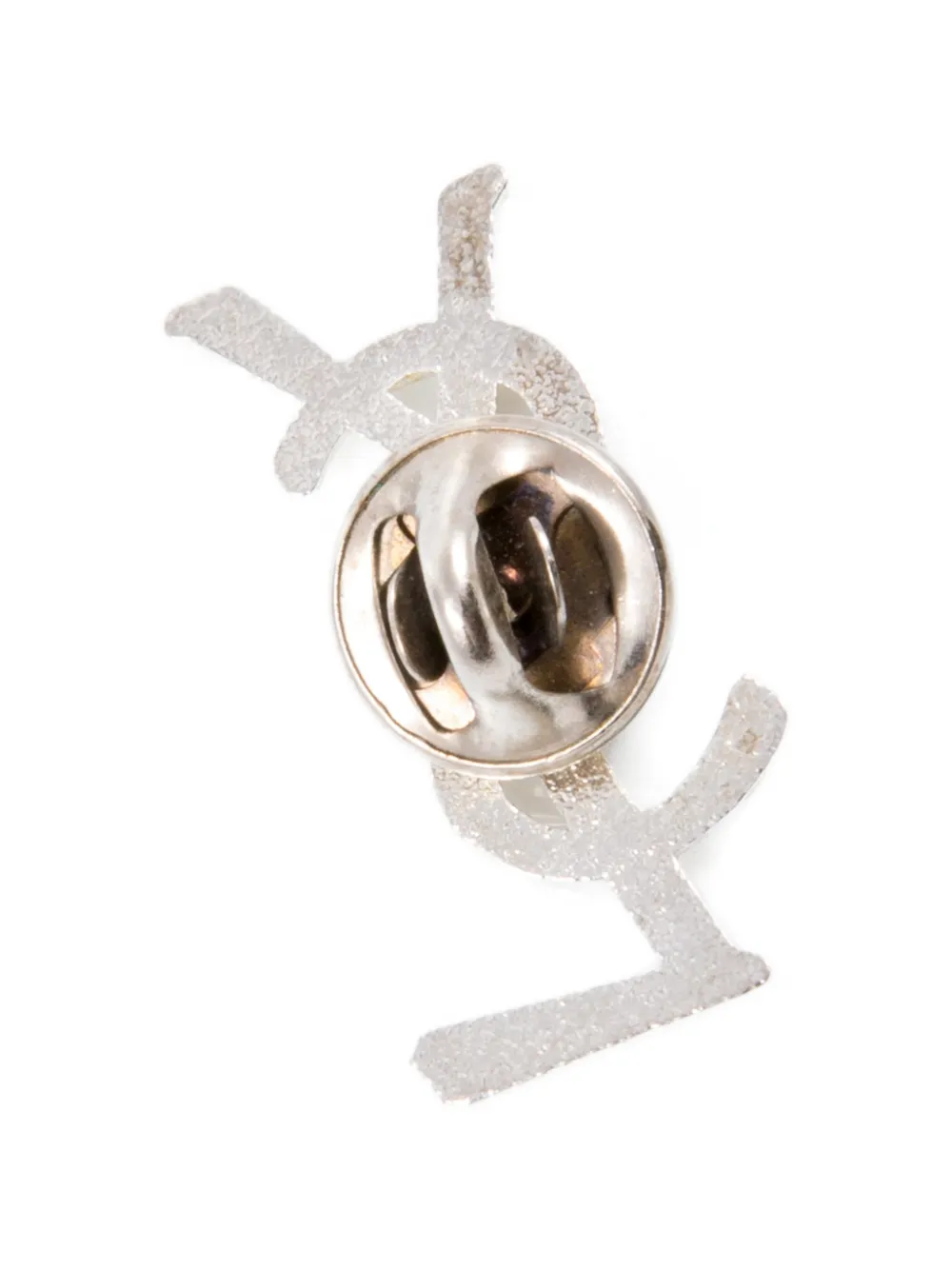Pre-owned Saint Laurent 1990s Cassandre-logo Pin In Silver