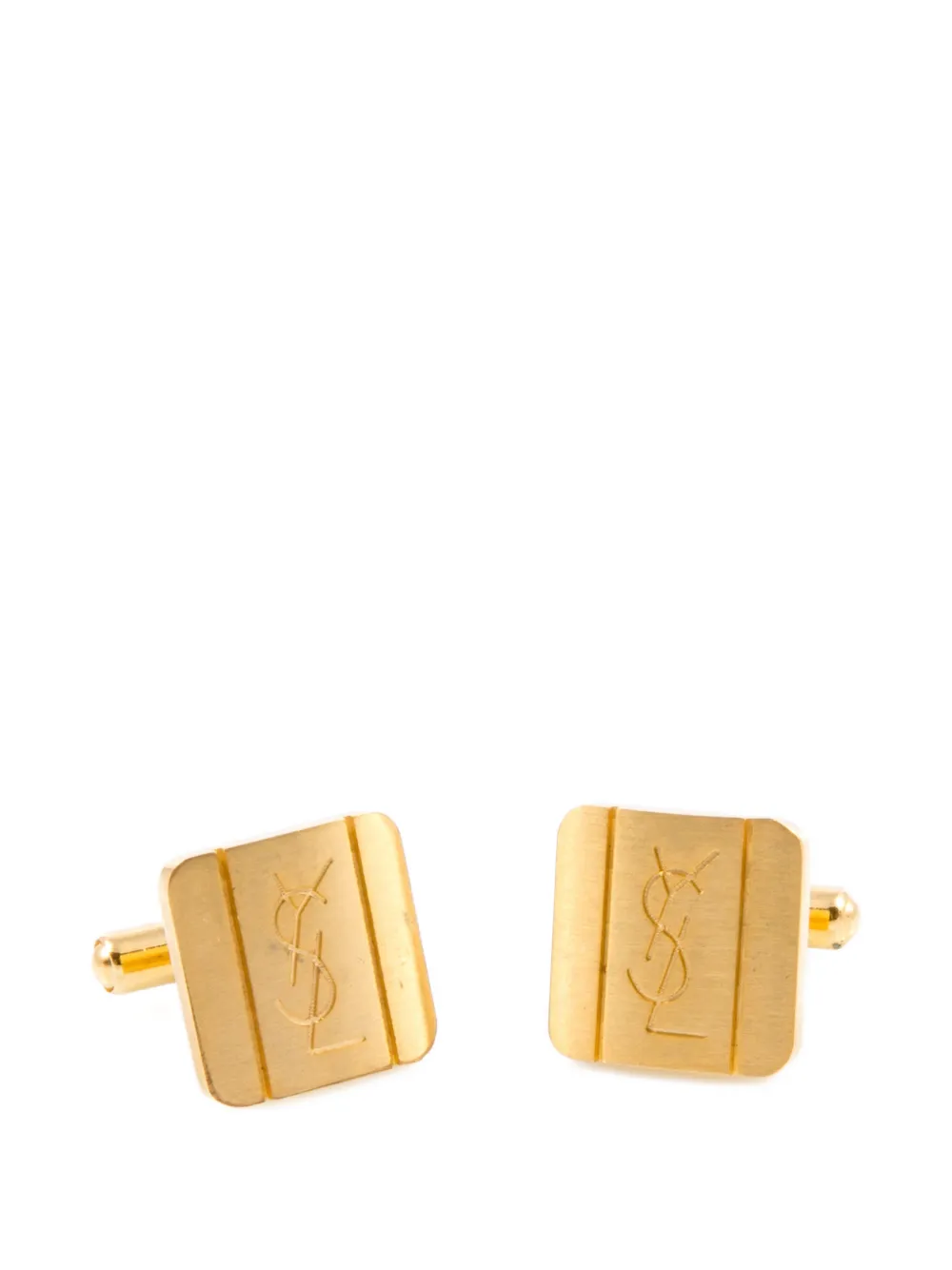 Saint Laurent Pre-Owned 1990s Cassandre-logo square cuff-links - Oro