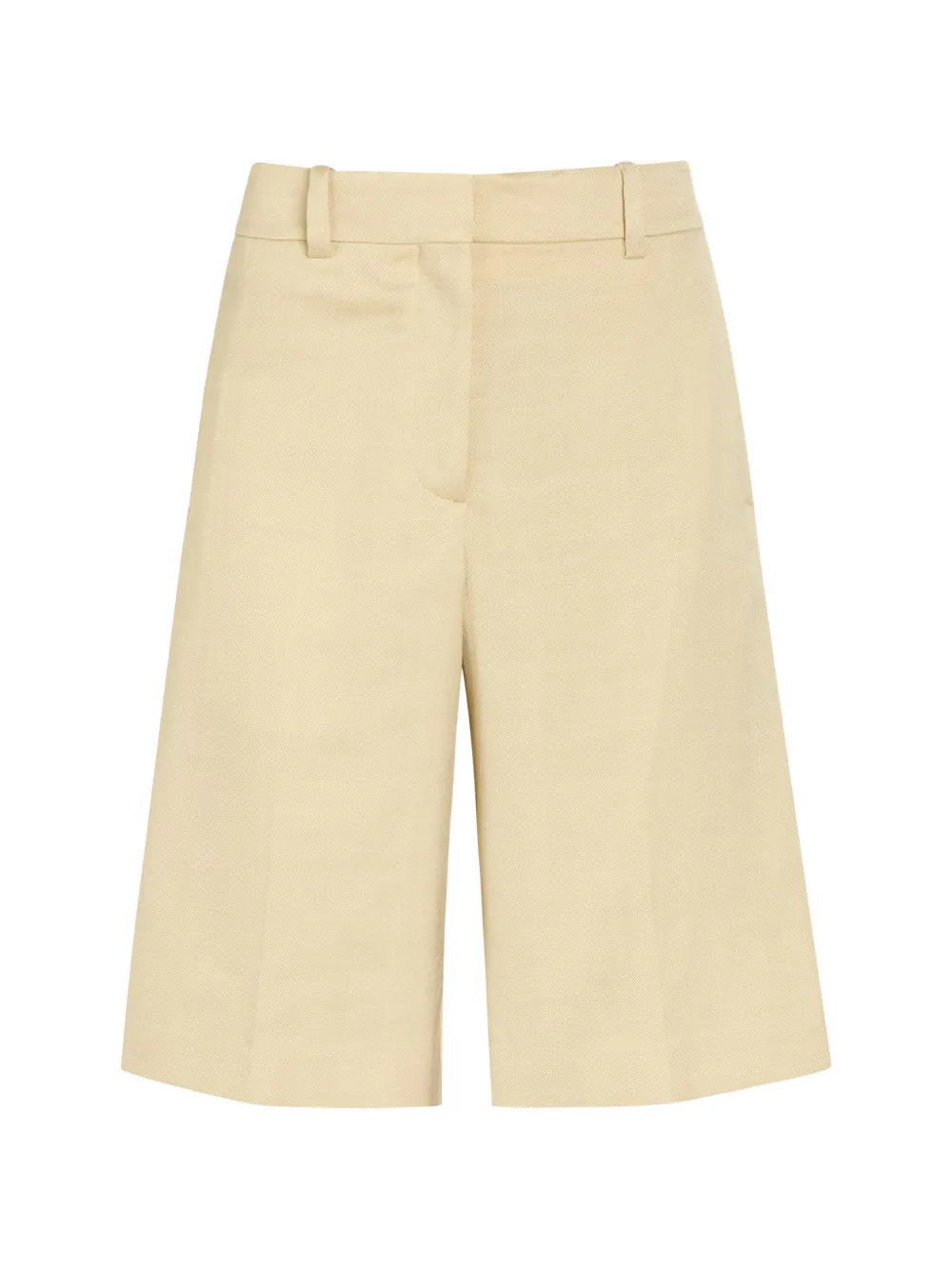 Another Tomorrow Tailored Wide-leg Bermuda Shorts In Neutral