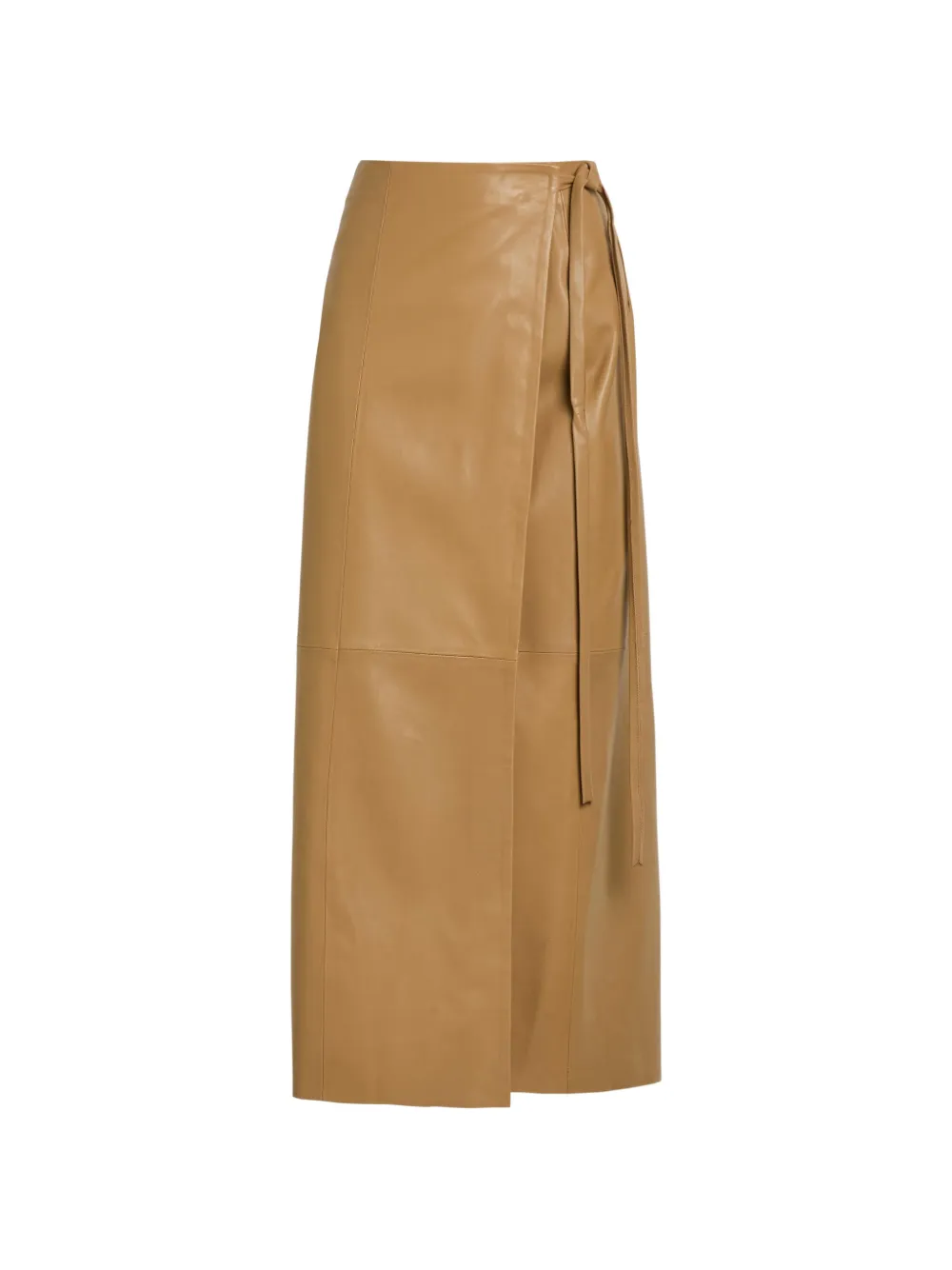 Nour Hammour leather wrap mid skirt - Toni neutri