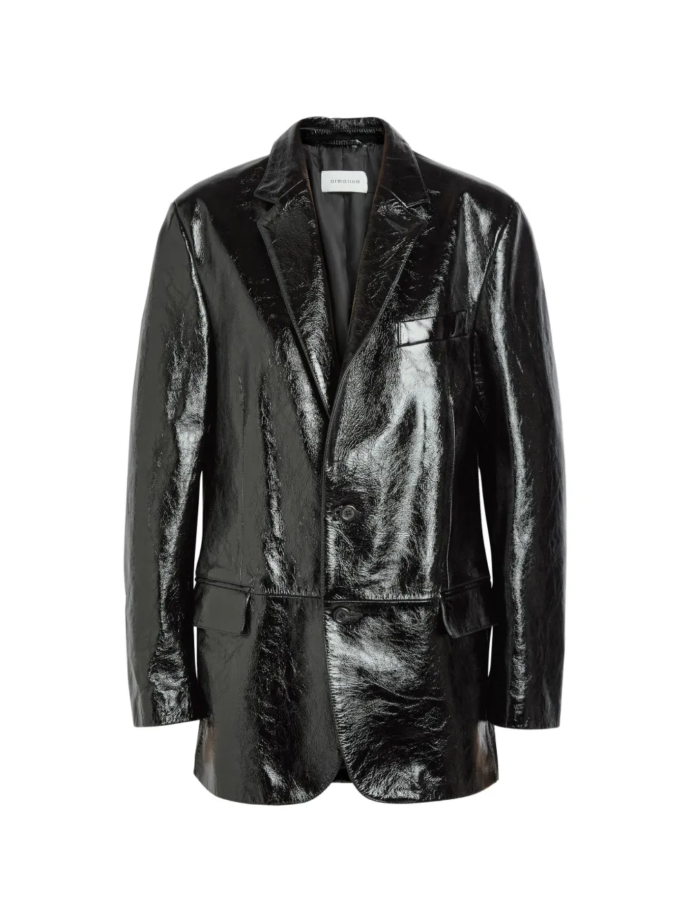 ARMARIUM Noah glossed leather jacket - Schwarz