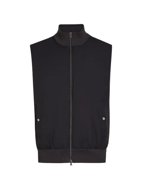 Herno ribbed-trim zip-up gilet