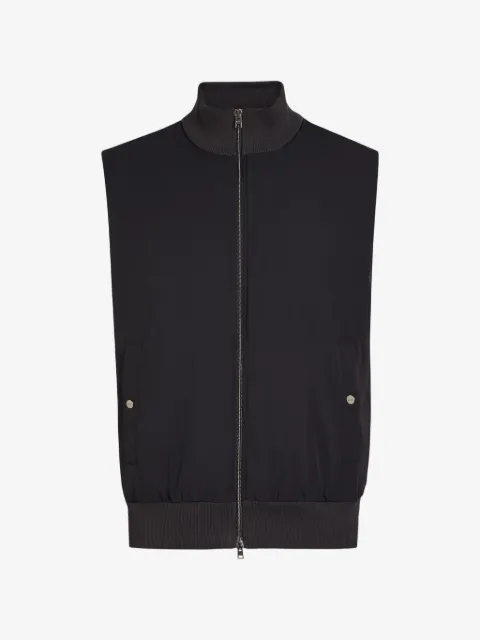 Herno ribbed-trim zip-up gilet