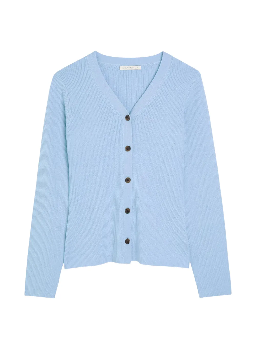 Emilia Wickstead Gerippter Cardigan mit V-Ausschnitt - Blau
