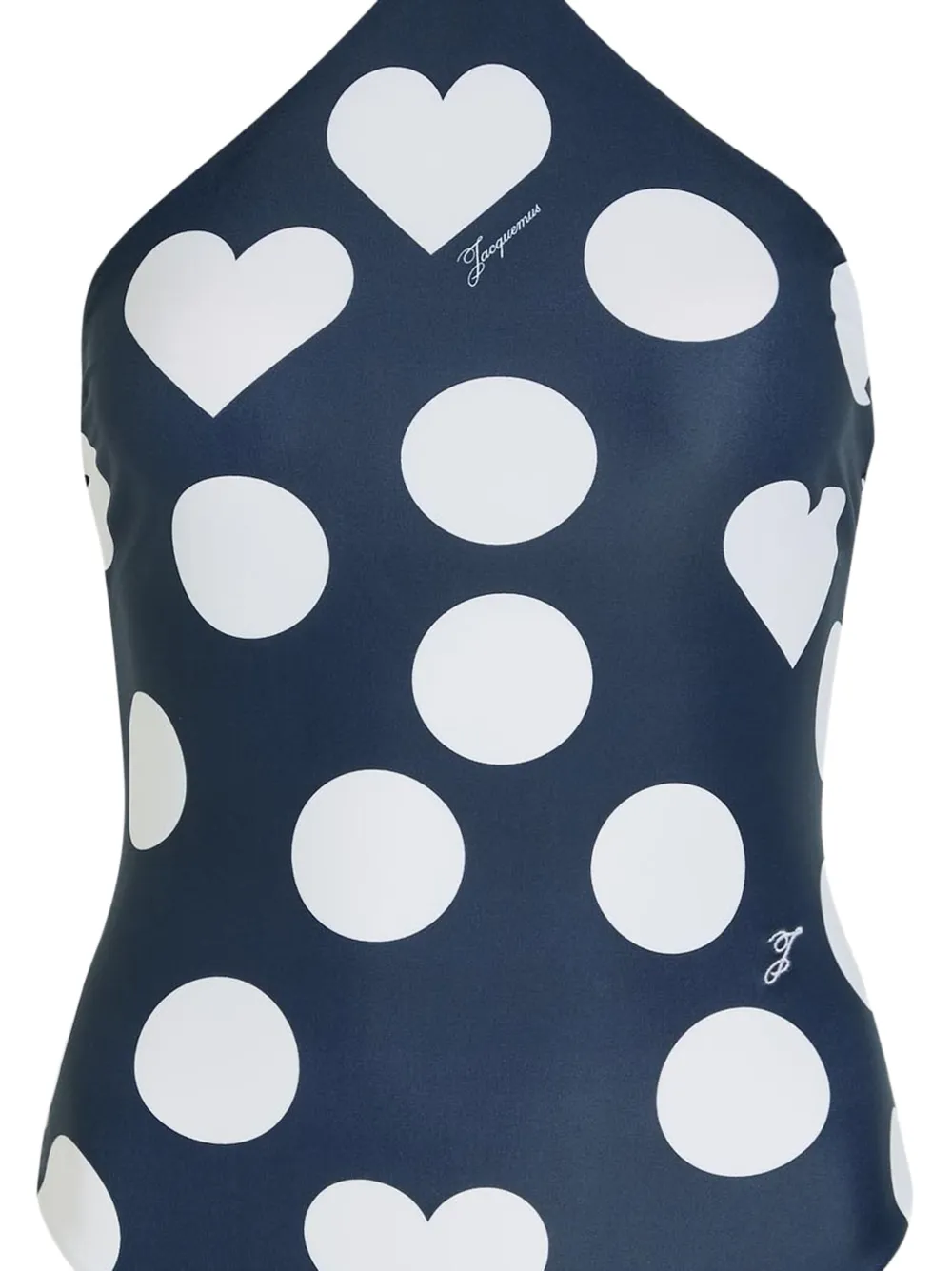 Jacquemus Le Maillot Bastide Polka Dot Swimsuit In Blue