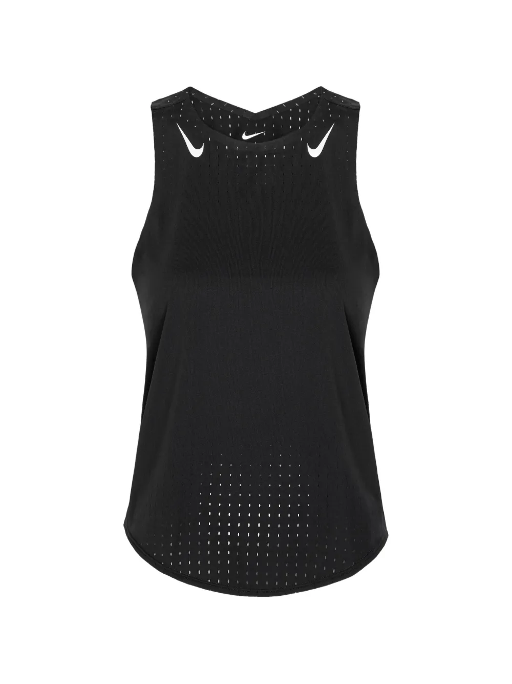 Nike Swoosh-print perforated tank top - Schwarz