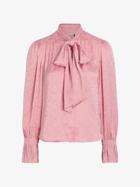 Rixo Blouse met bloemenjacquard en strik