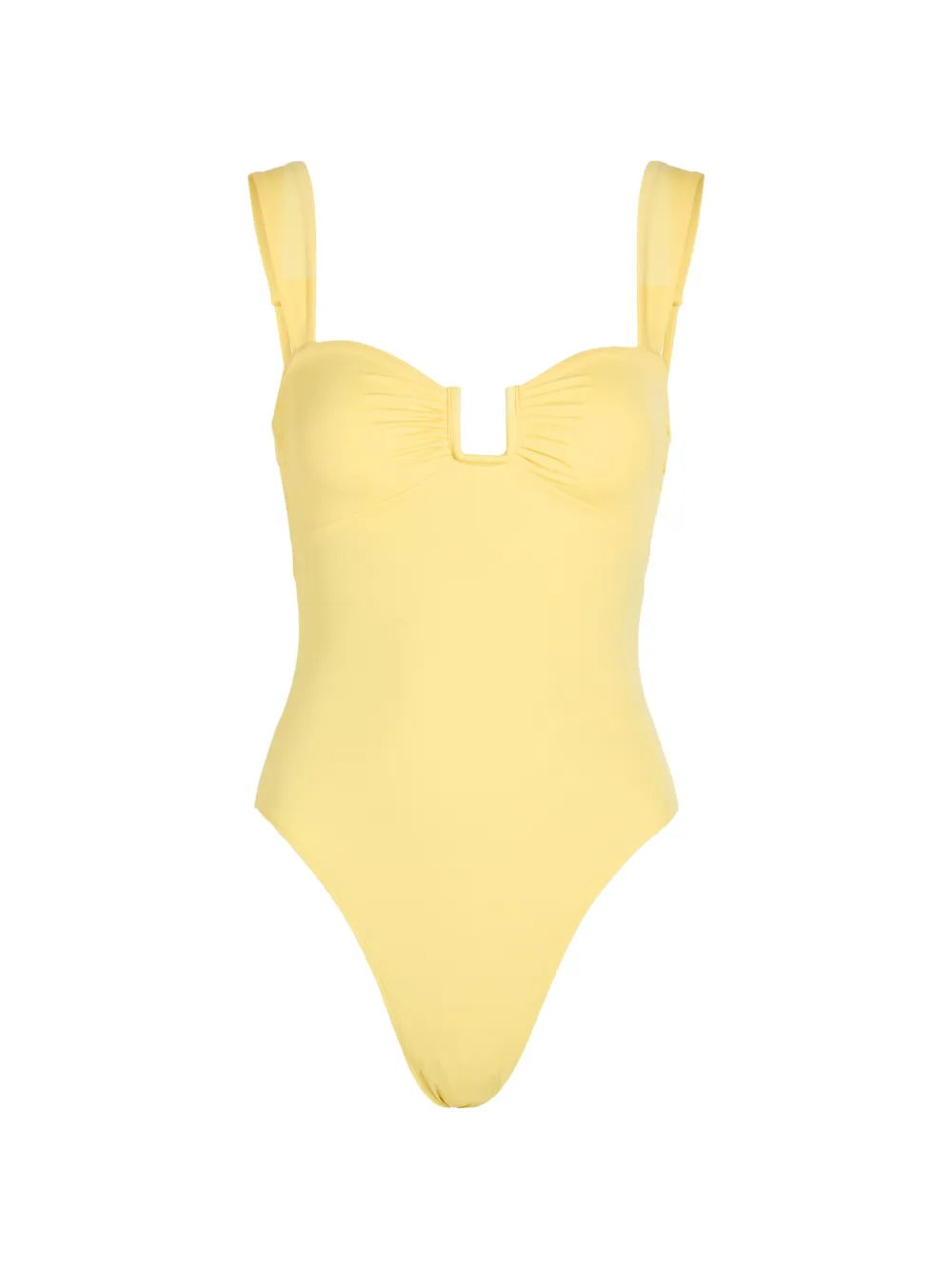 AWAY THAT DAY Cannes ruched sweetheart-neck swimsuit - Giallo
