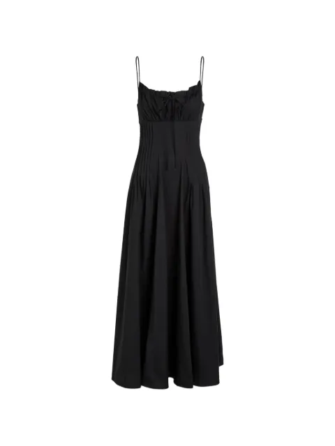STAUD vestido midi Margi fruncido con pinzas
