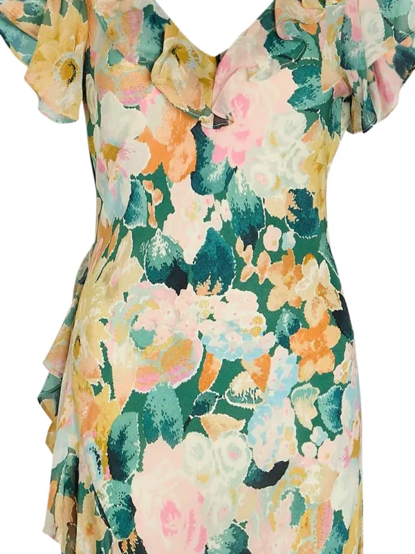 green rixo dress Rixo Meadow Floral-print Midi Dress