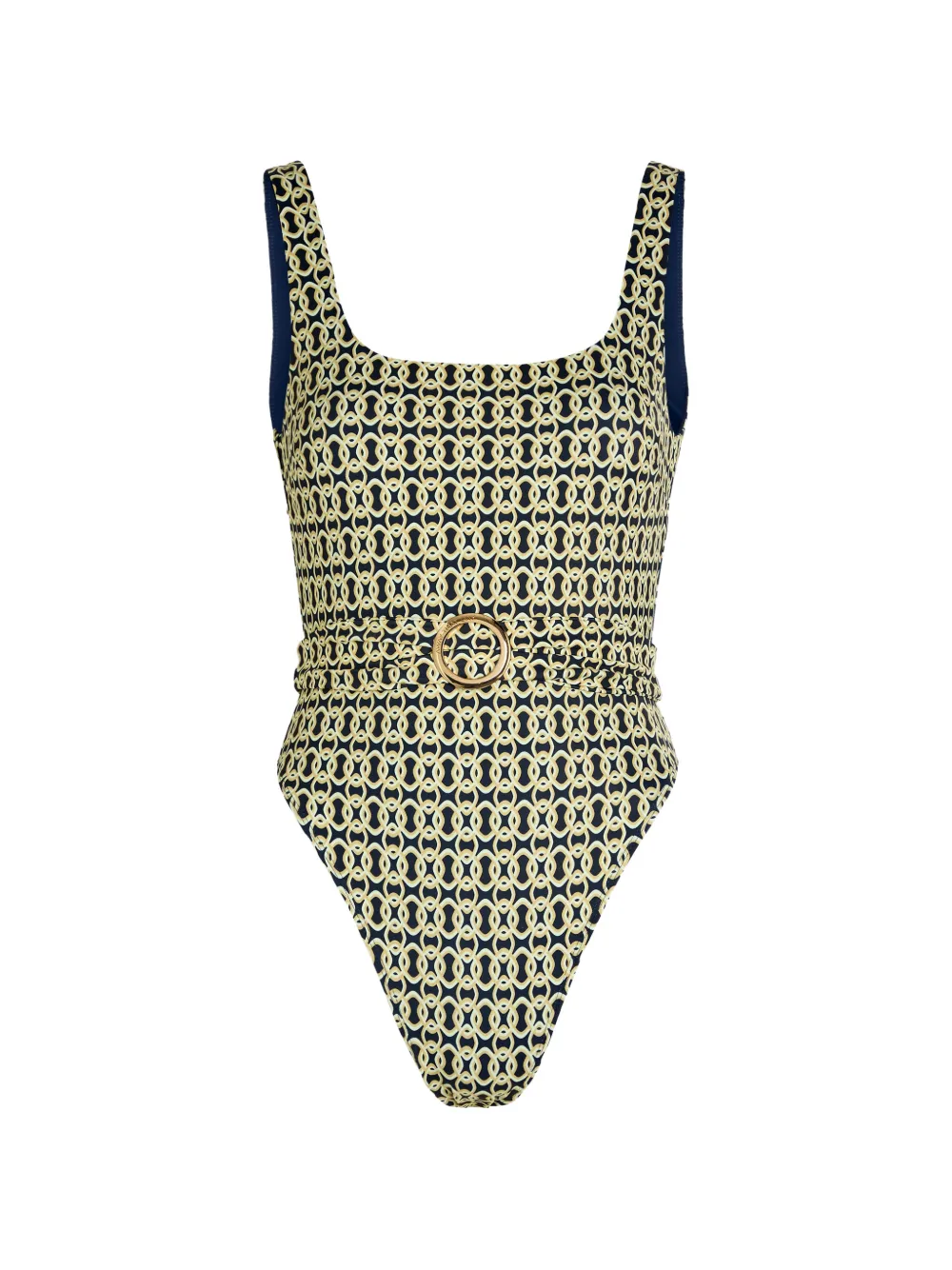 AWAY THAT DAY Cayman printed belted swimsuit - Giallo