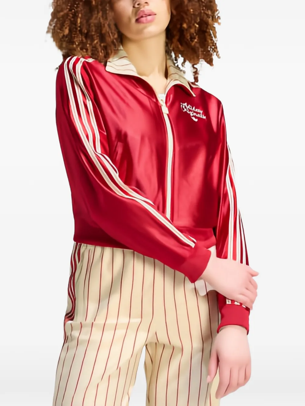 adidas Firebird trainingsjack met krijtstreep Beige