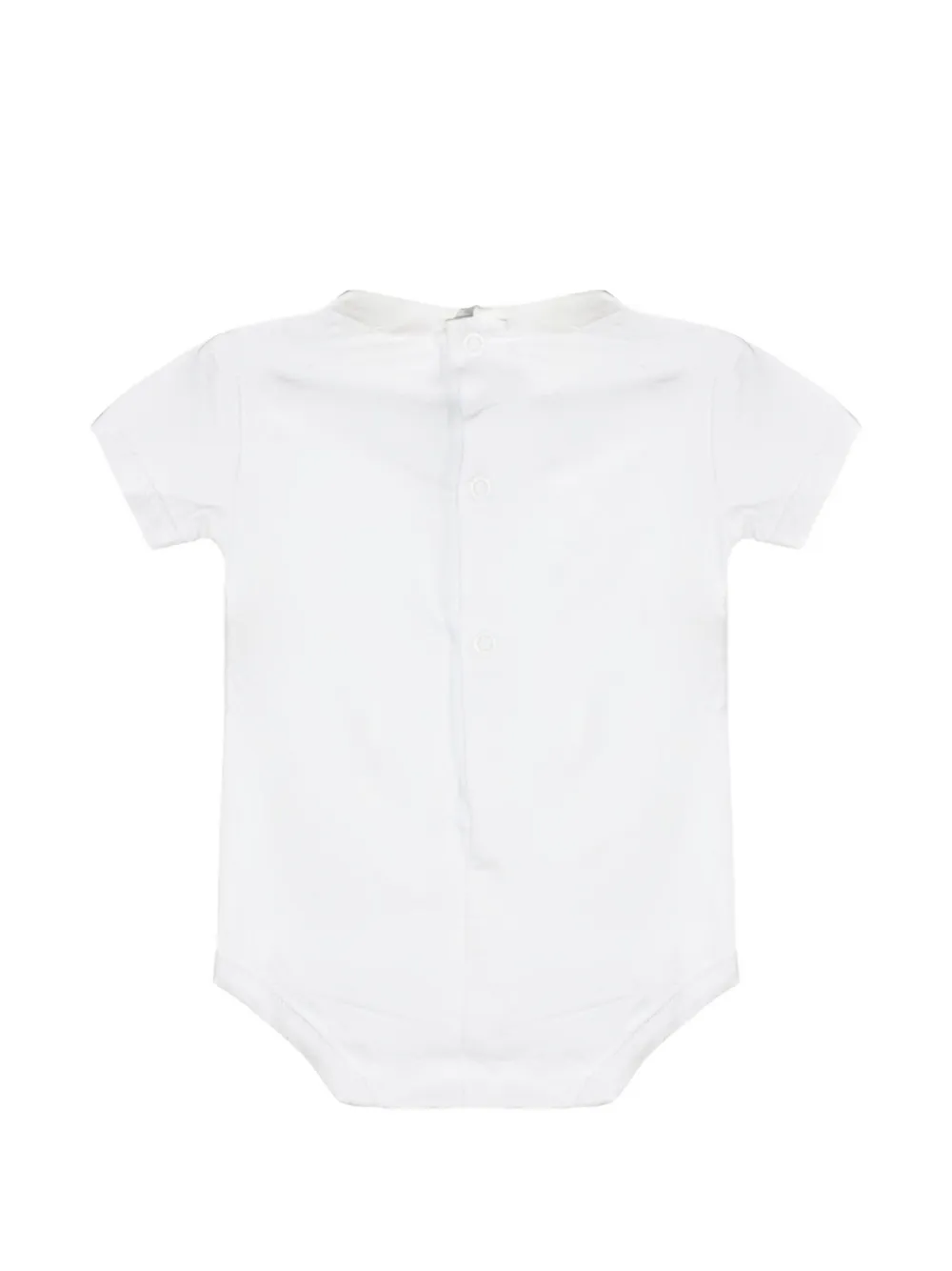 Little Bear Romper met geborduurd logo en Peter Pan kraag Wit