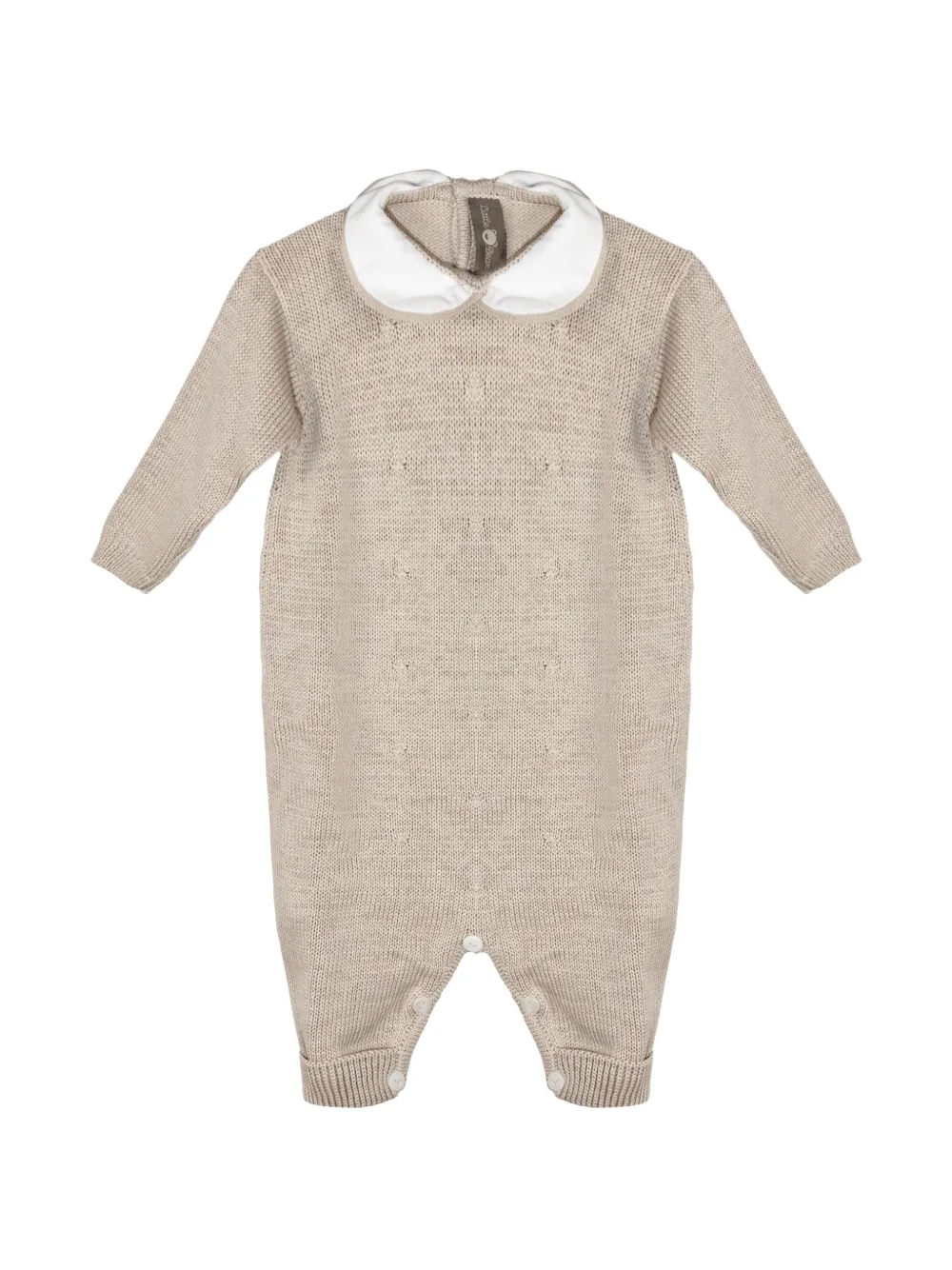 Little Bear Peter Pan collar long-sleeve romper - Marrone