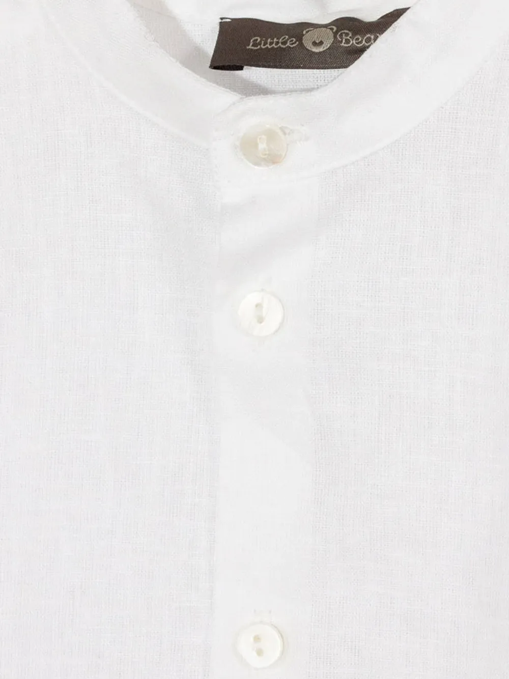 Little Bear Shirt met ronde opstaande kraag Wit