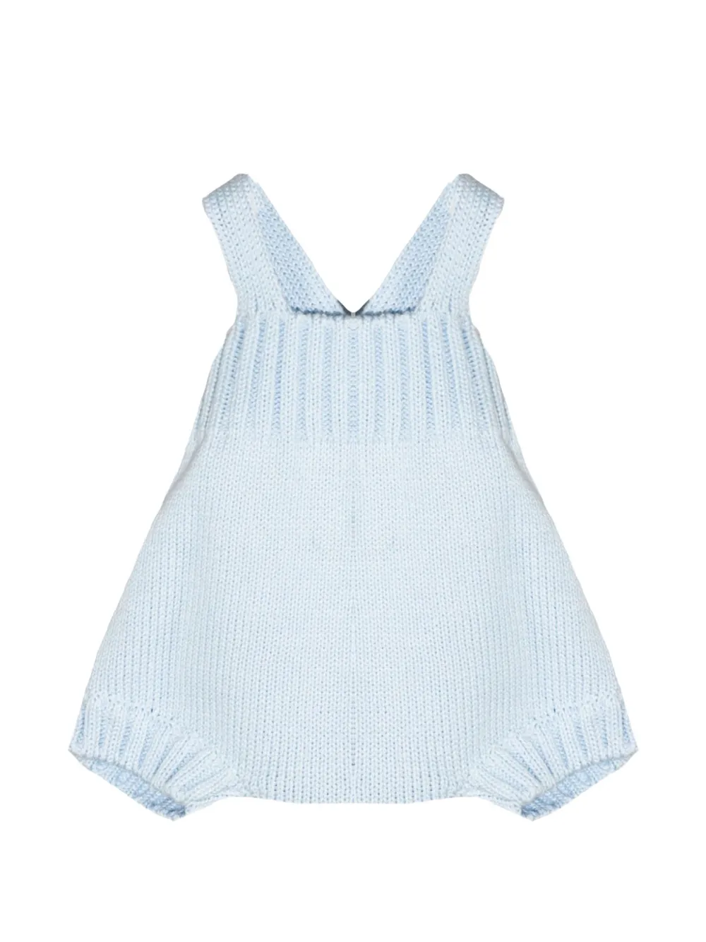 Little Bear ribbed crossover-strap romper - Blu